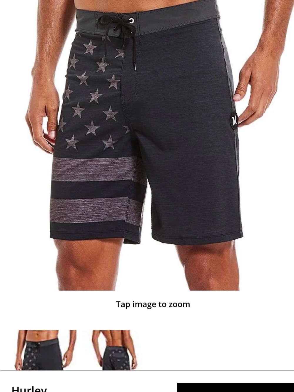 Hurley Black and Gray American Flag Boardshorts